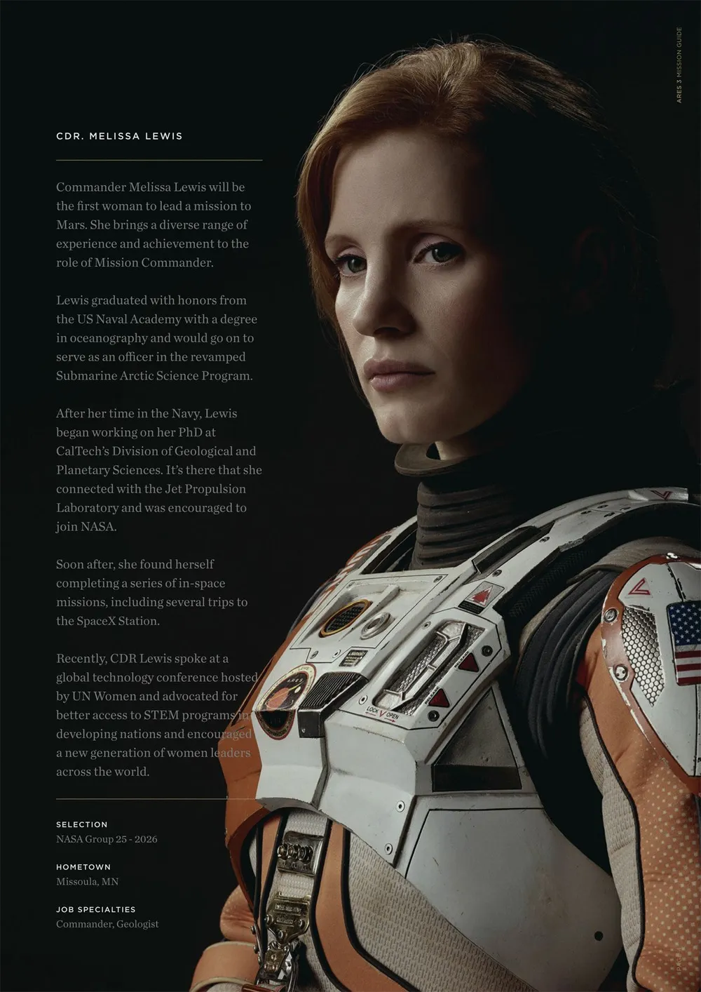 Commander Melissa Lewis (Jessica Chastain)